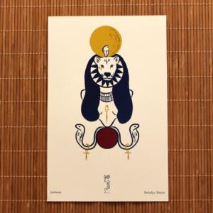 Sekhmet - illustration imprimée avec dorure