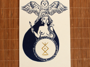 Athéna - illustration imprimée avec dorure