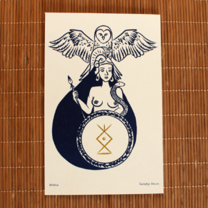Athéna - illustration imprimée avec dorure